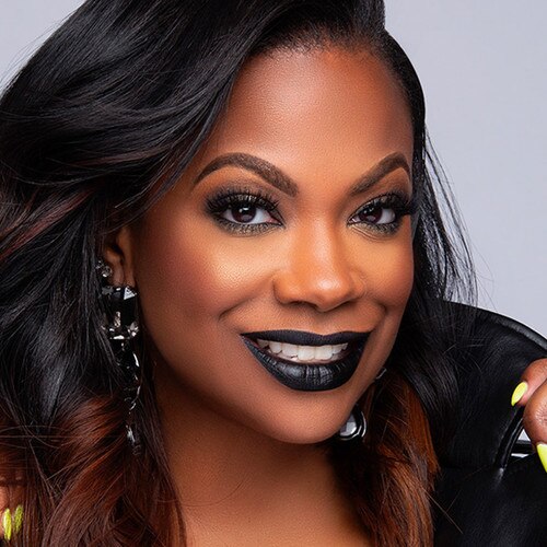 Kandi Burruss rocking the bad girl look with black lipstick
