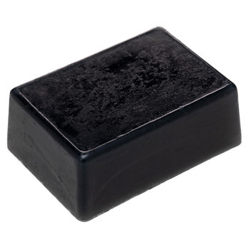 An image of the PURE activated charcoal body bar. It is a rectangular black soap bar on a white background.